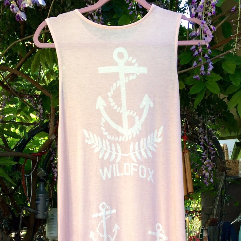 WILDFOX 'Olive Oil' Nautical Anchor Antoinette Yacht Tank Maxi Dress Pink XS - Picture 2 of 7
